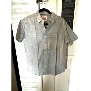 Levi's Neutral Retro button down Cotton half sleeves shirt special stitch Size-S